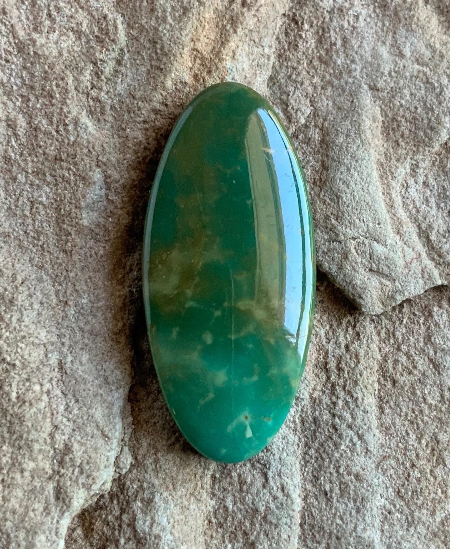 Beautiful Green Natural Turquoise Mountain Turquoise Long Oval Cabochon