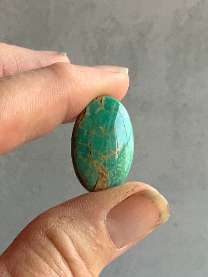 Green Turquoise Mountain Oval Turquoise Cabochon