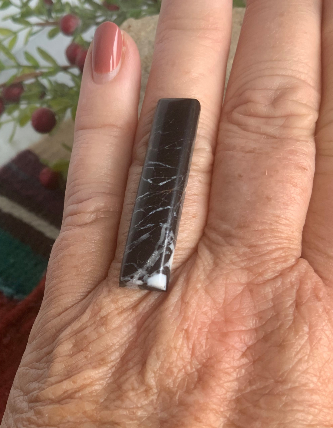 Beautiful White Buffalo Elongated Rectangle Cabochon