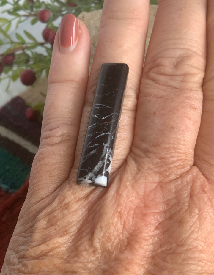 Beautiful White Buffalo Elongated Rectangle Cabochon
