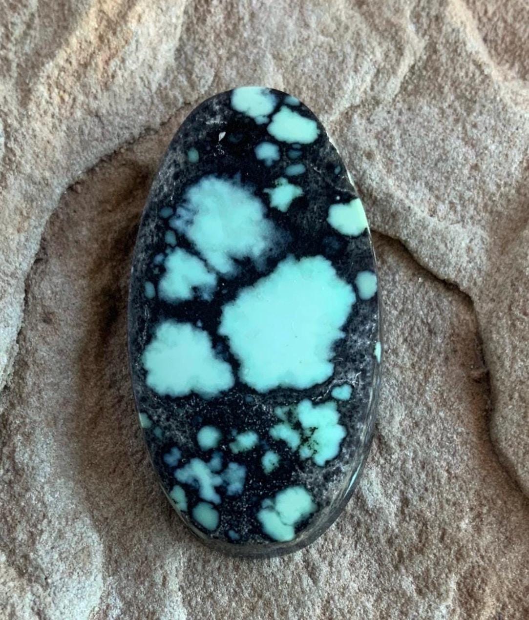 Gorgeous Large Natural New Lander Variscite Oval Cabochon