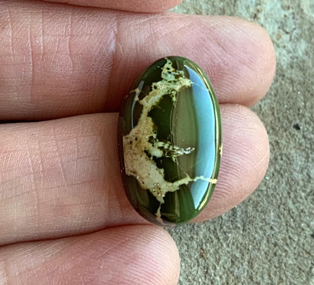 Natural Deep Green High Grade Royston Turquoise Oval Cabochon or Polished Stone Cab