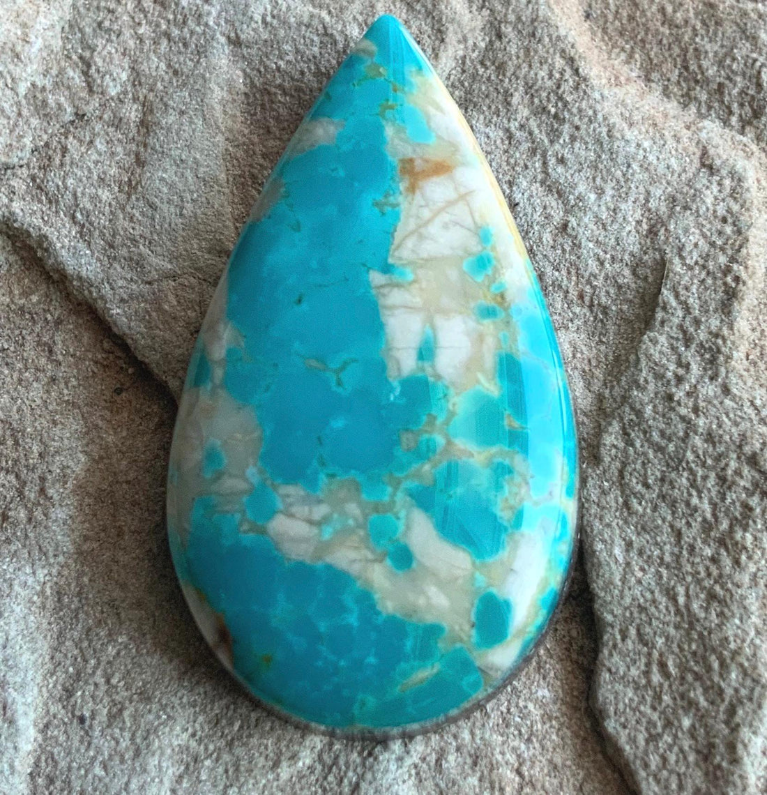 Royston Turquoise Blue Teardrop Cabochon or Polished Stone Cab