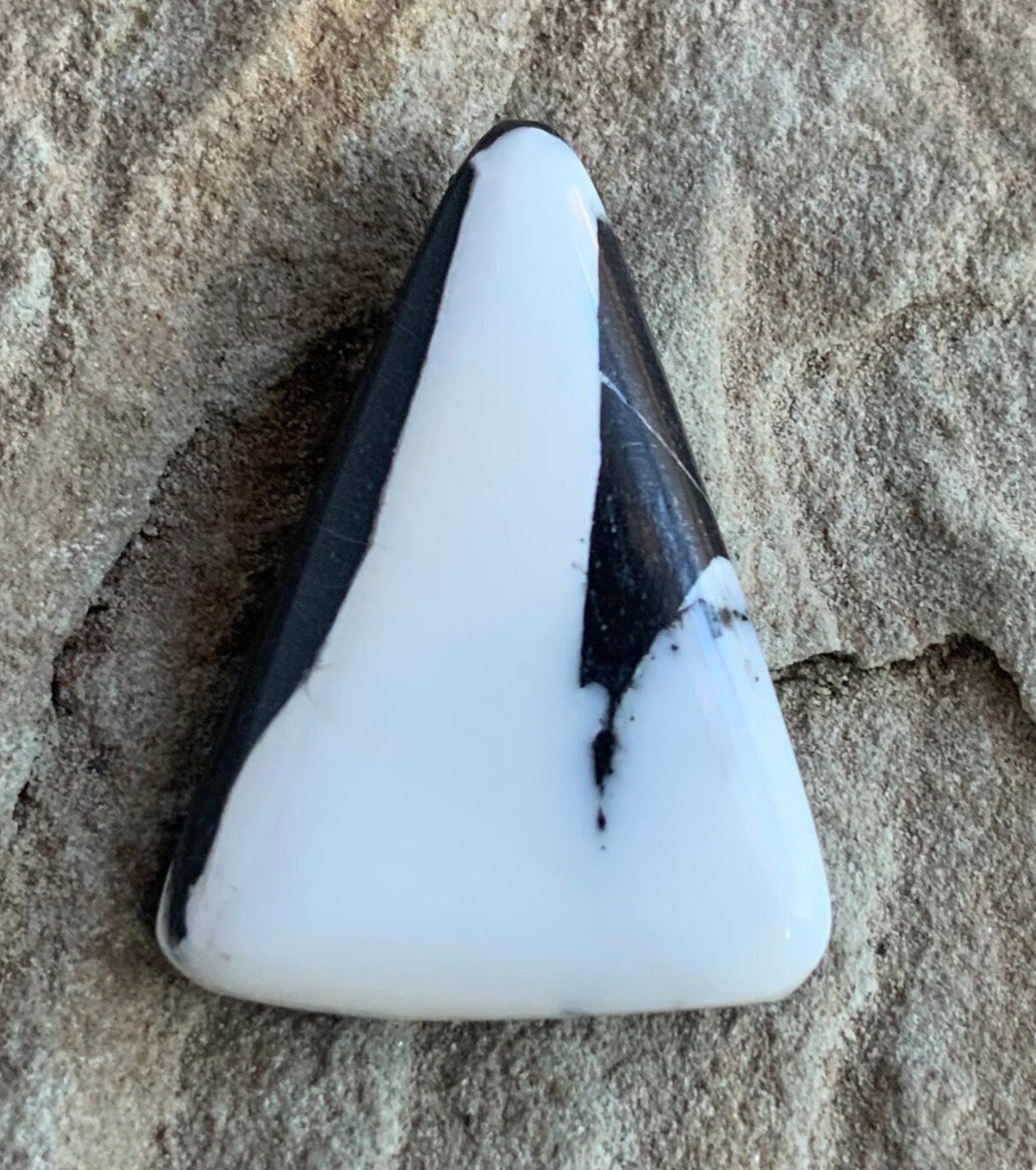 Natural White Buffalo Triangular Cabochon