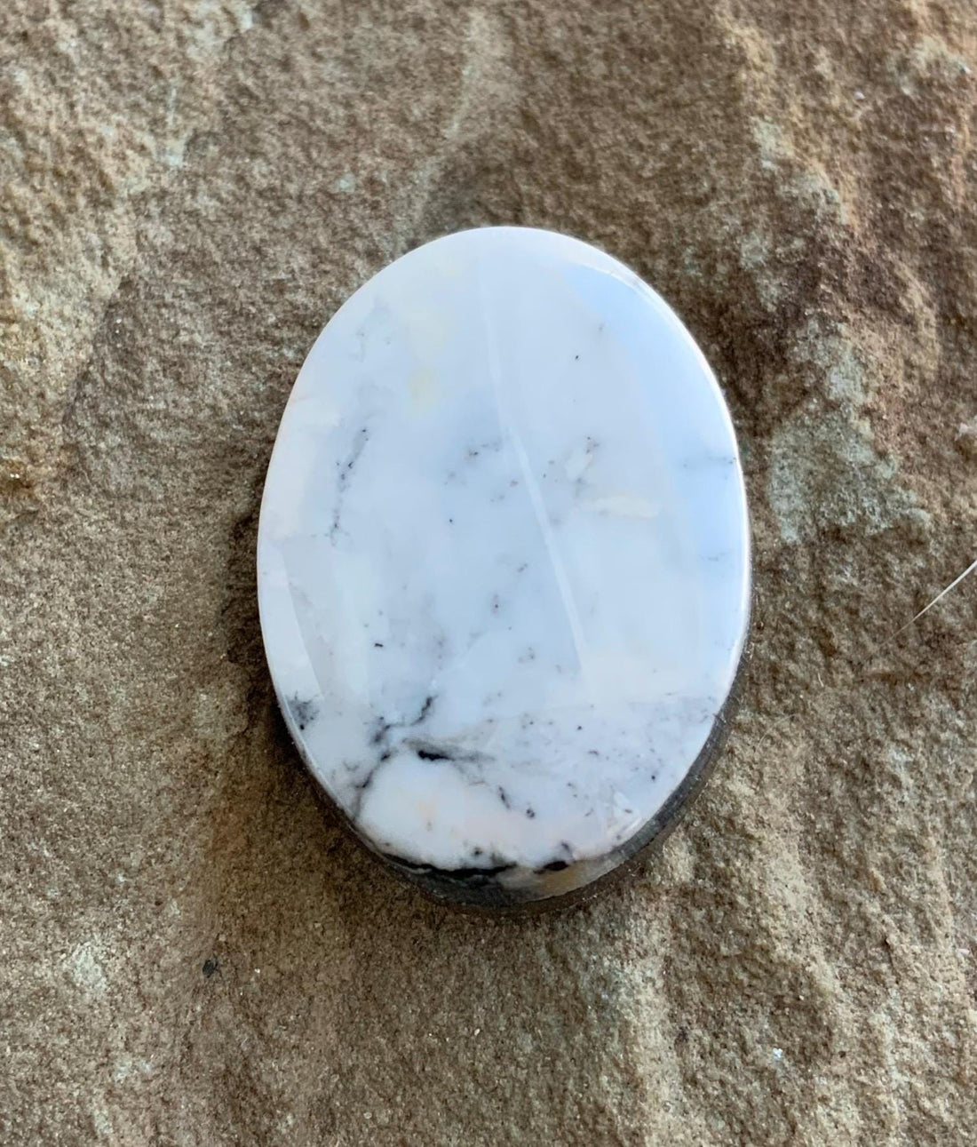 Beautiful Natural White Buffalo Oval Cabochon