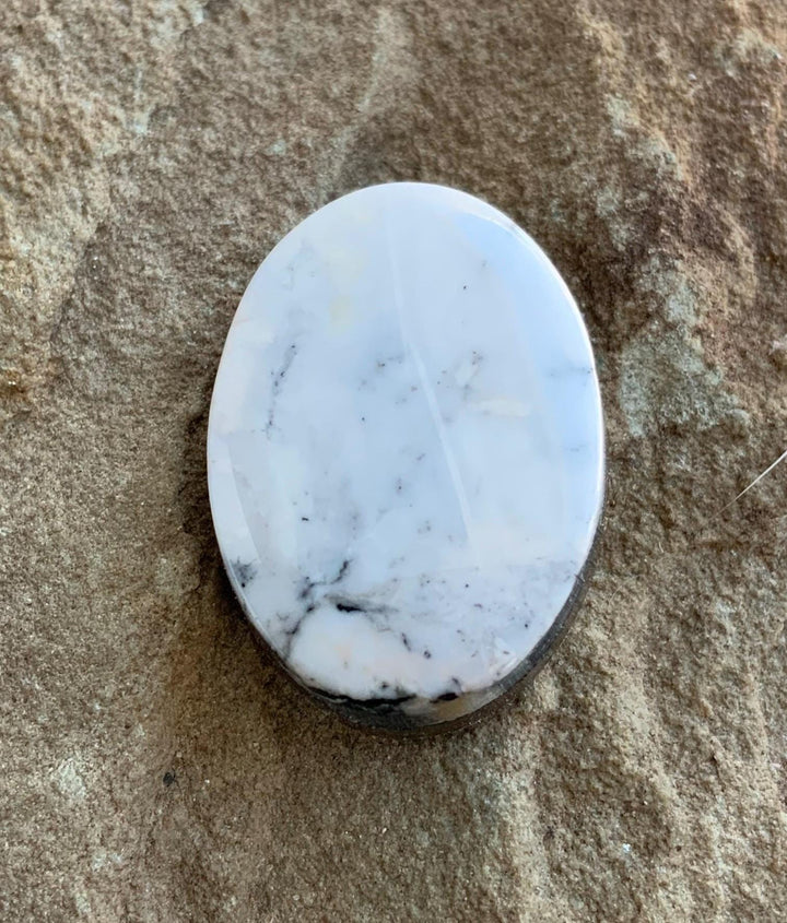 Beautiful Natural White Buffalo Oval Cabochon