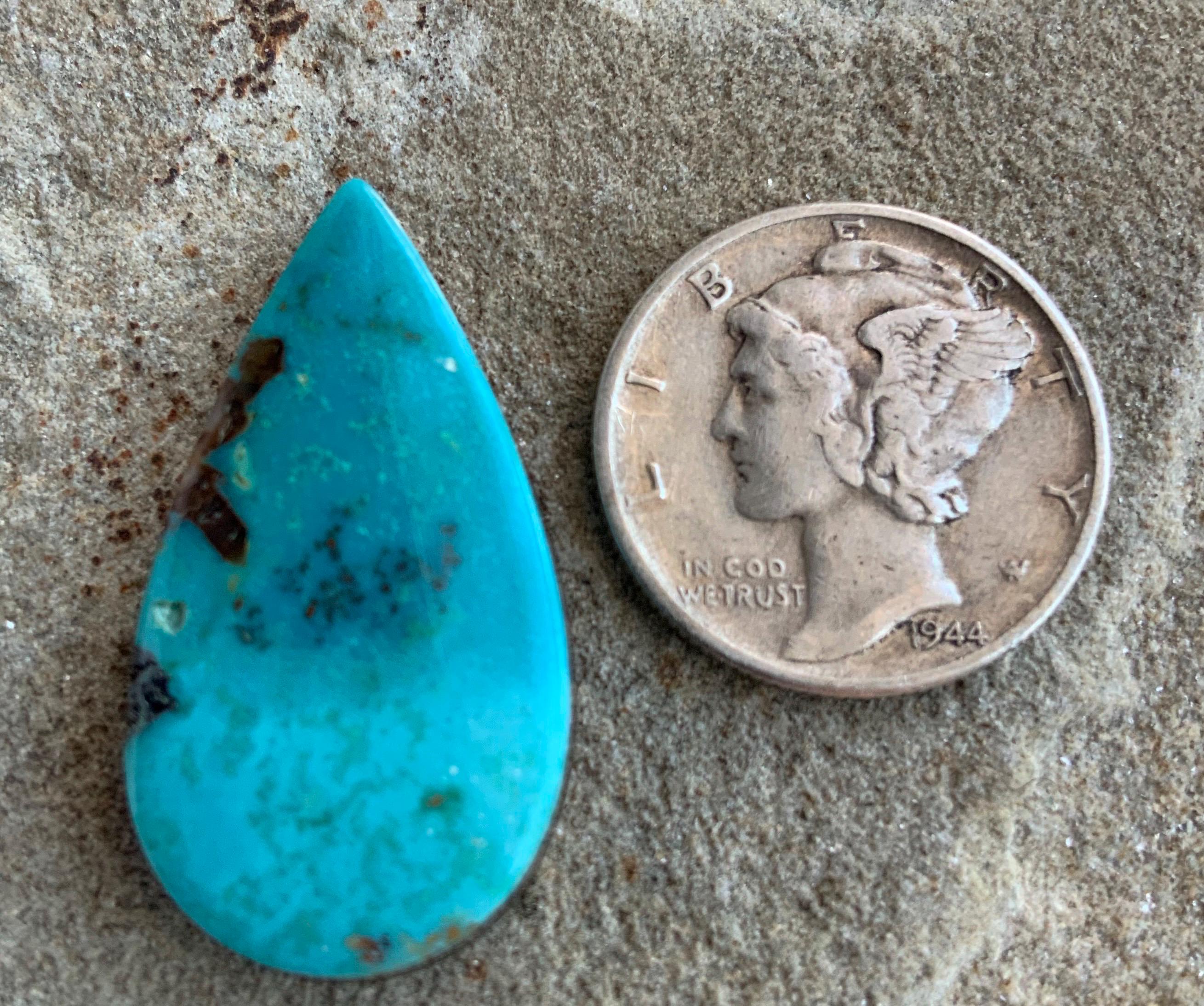 Beautiful Natural Blue Sierra Nevada Teardrop Turquoise Cabochon