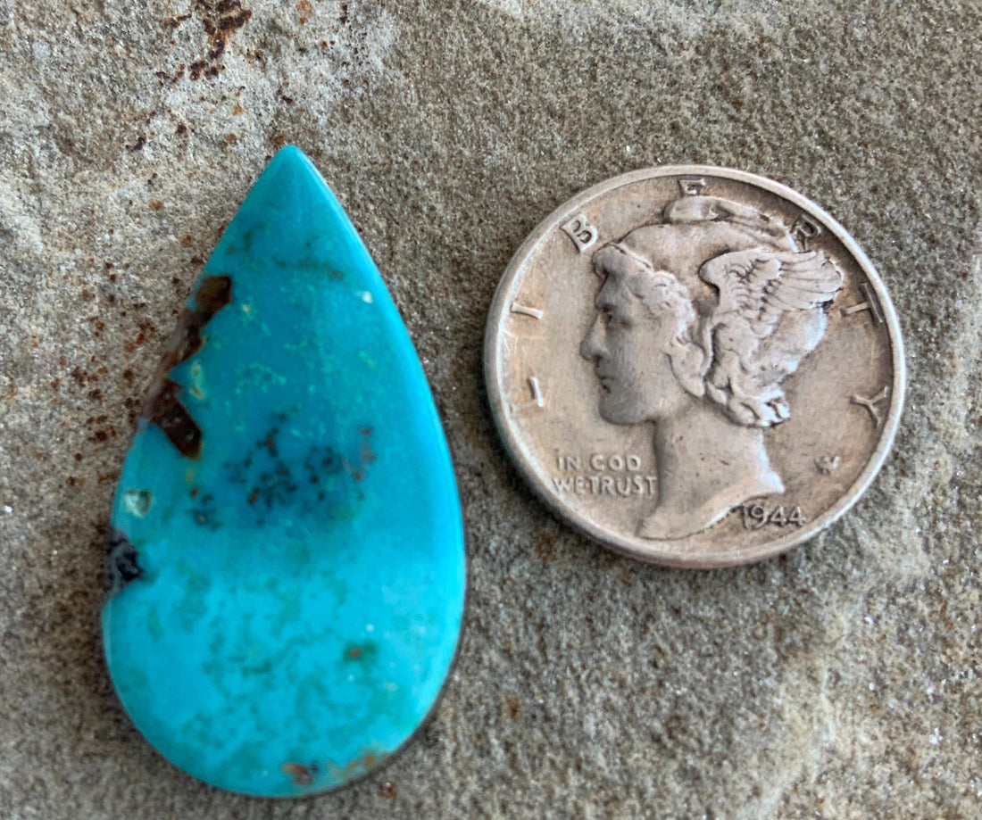 Beautiful Natural Blue Sierra Nevada Teardrop Turquoise Cabochon
