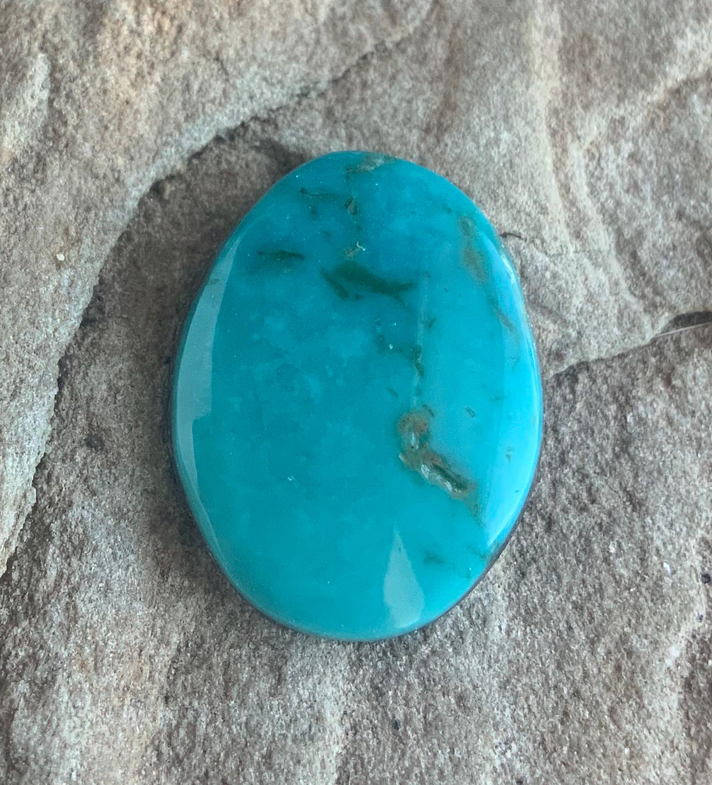 Beautiful Turquoise Mountain Turquoise Oval Cabochon
