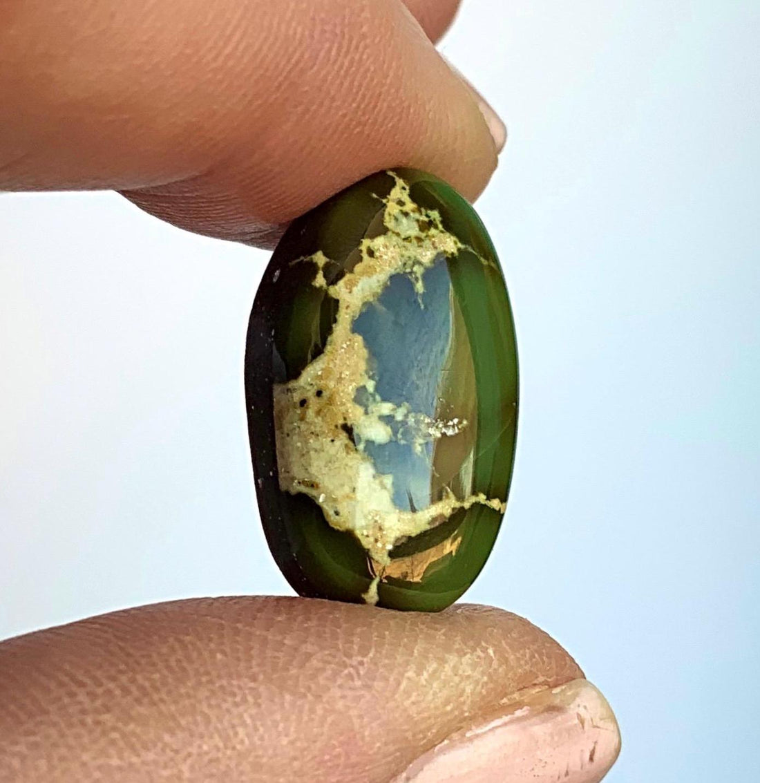 Natural Deep Green High Grade Royston Turquoise Oval Cabochon or Polished Stone Cab