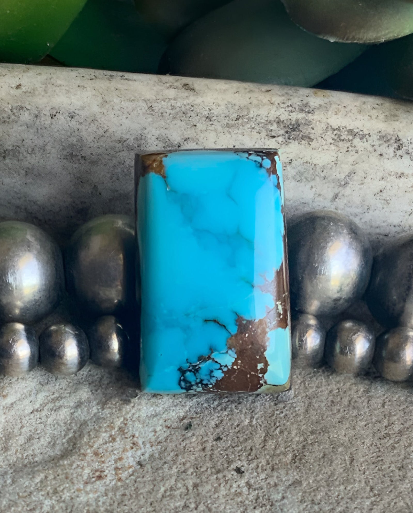 Natural Sierra Nevada Turquoise Rectangular Cabochon