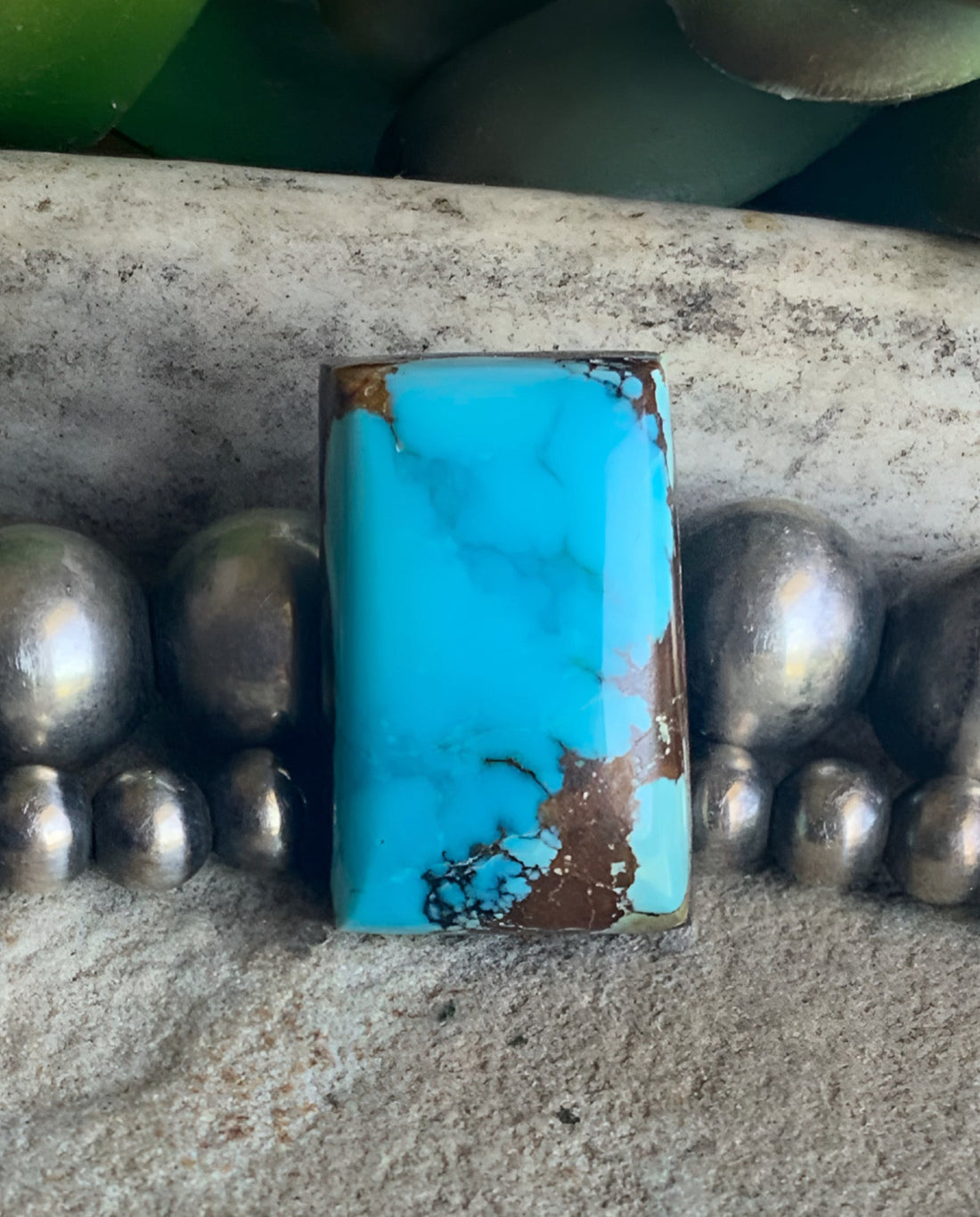 Natural Sierra Nevada Turquoise Rectangular Cabochon