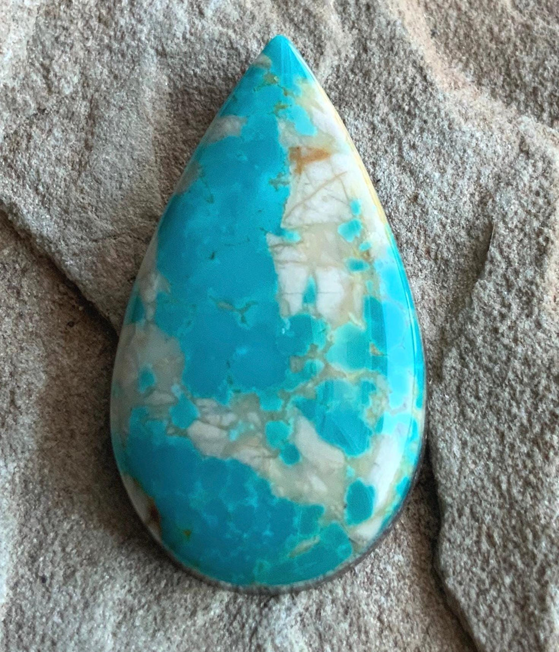 Royston Turquoise Blue Teardrop Cabochon or Polished Stone Cab