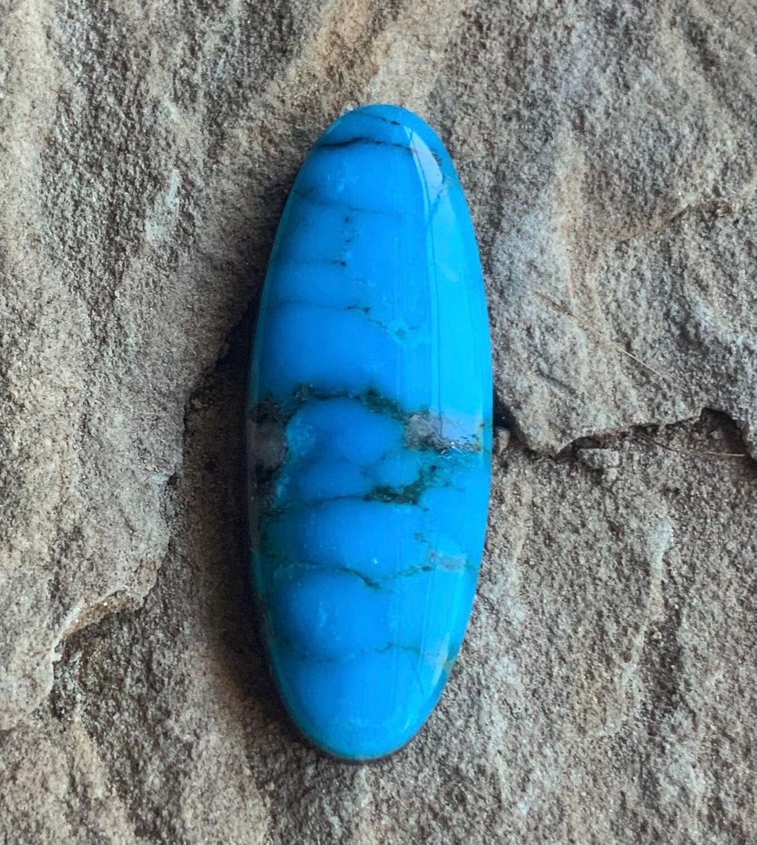 Beautiful Blue Ithaca Peak Turquoise Long Oval Cabochon #IP146
