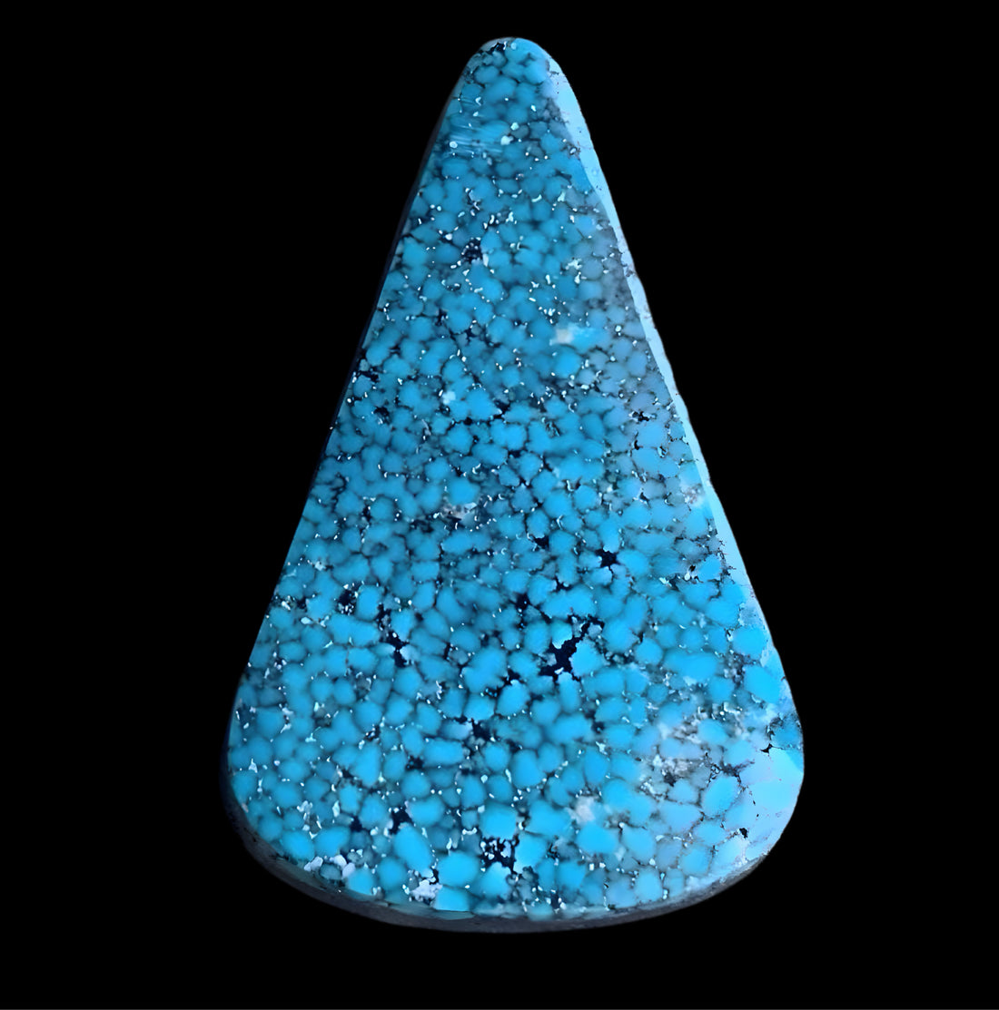 High Grade Black Web Kingman Turquoise Triangular Cabochon