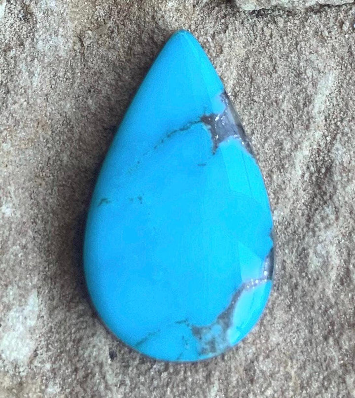 High Grade Blue Ithaca Peak Turquoise Teardrop Cabochon