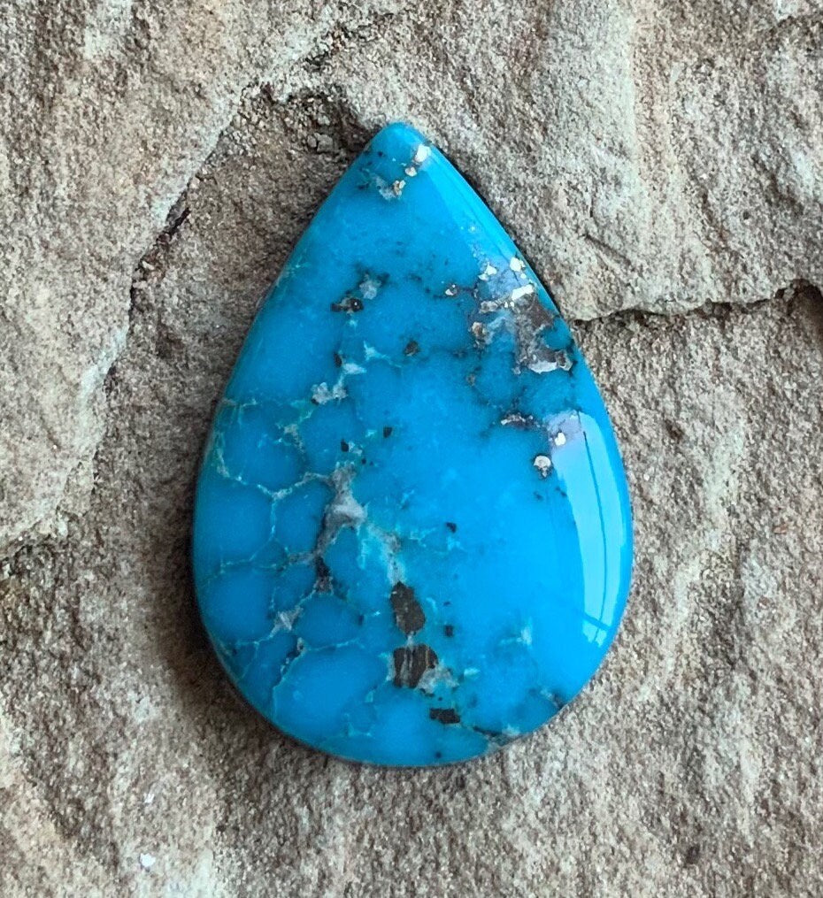 Ithaca Peak Turquoise High Grade Teardrop Cabochon #IP112