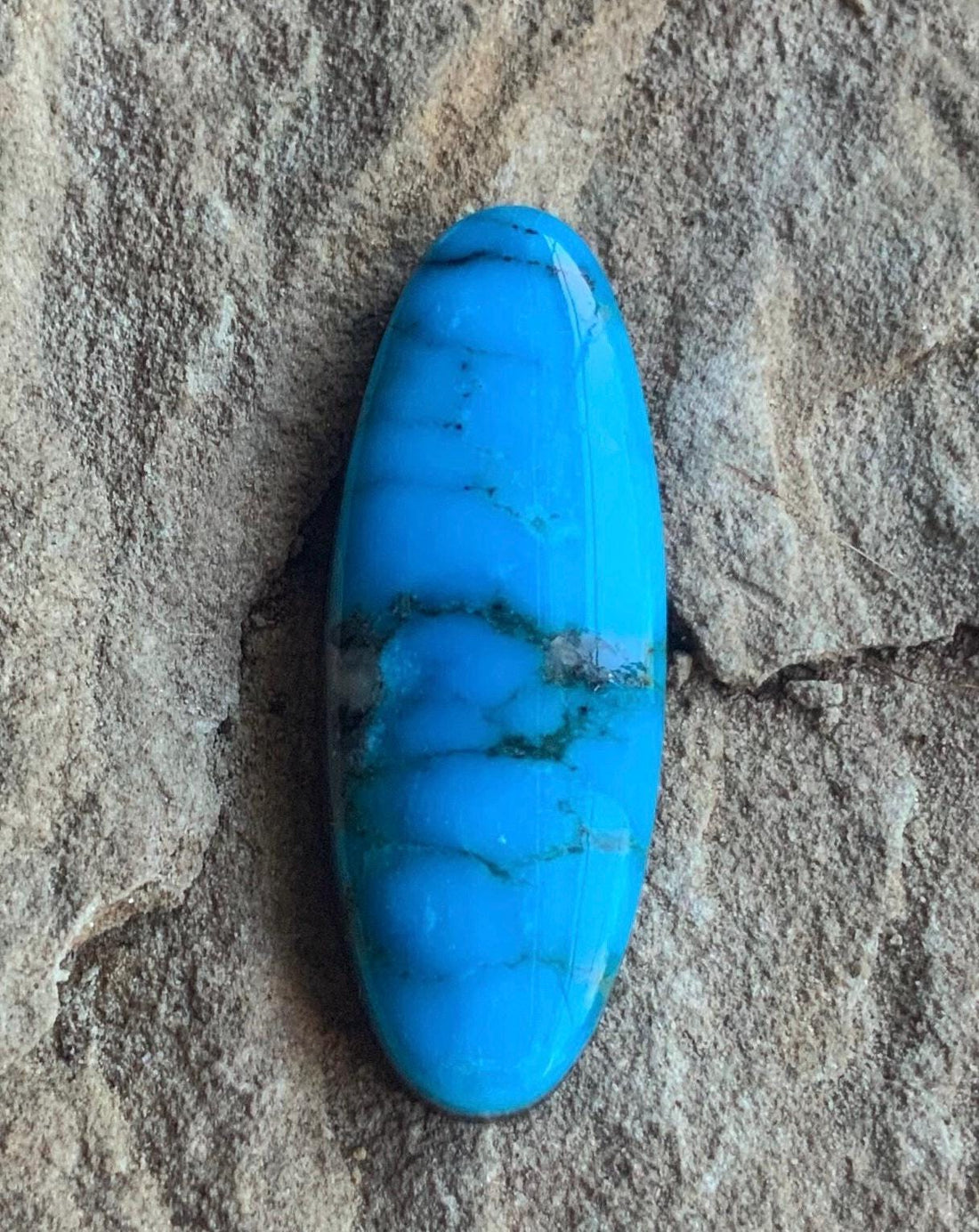 Beautiful Blue Ithaca Peak Turquoise Long Oval Cabochon #IP146