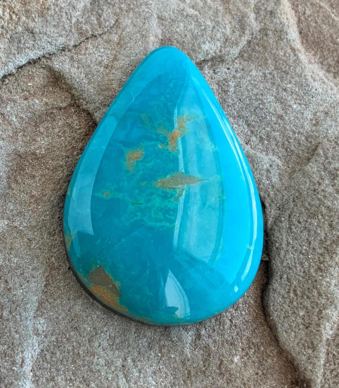 Beautiful Blue Royston Turquoise Teardrop Cabochon #R30
