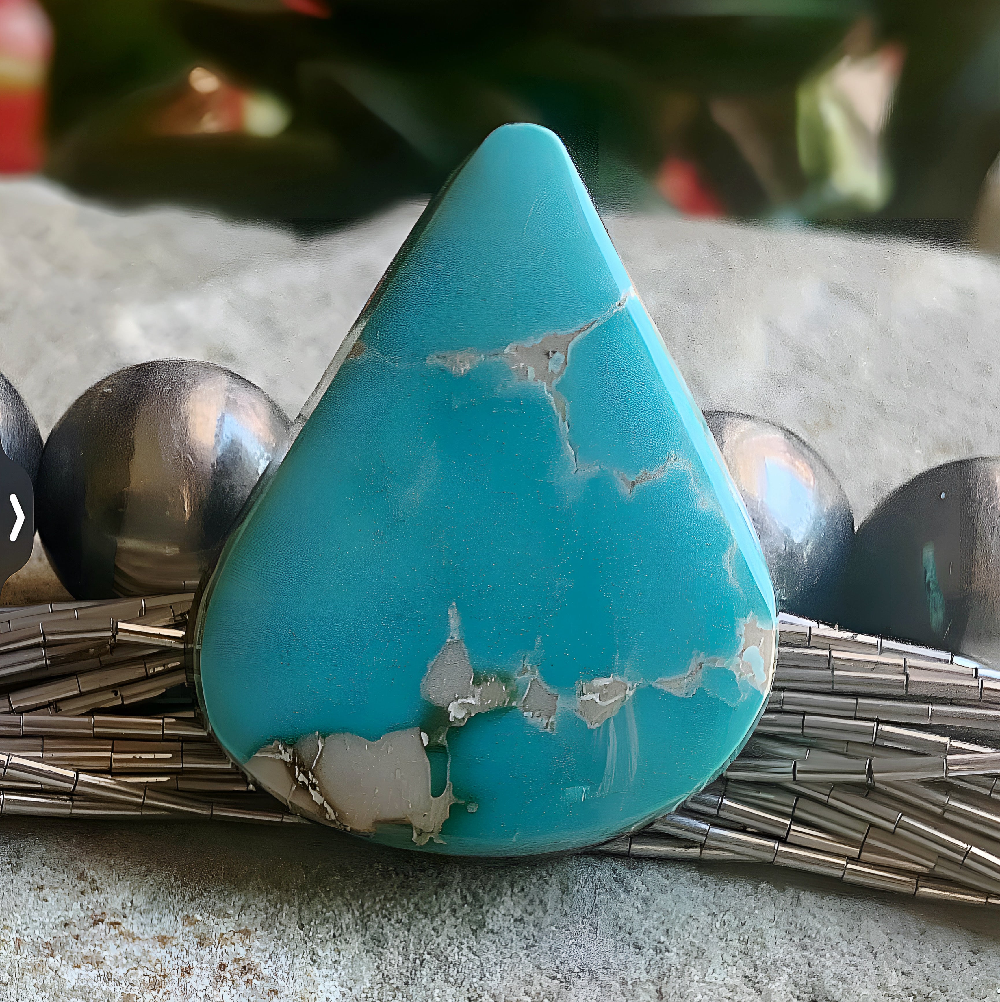 Natural Royston Blue Triangular Cabochon -Nevada Gemstone #R63