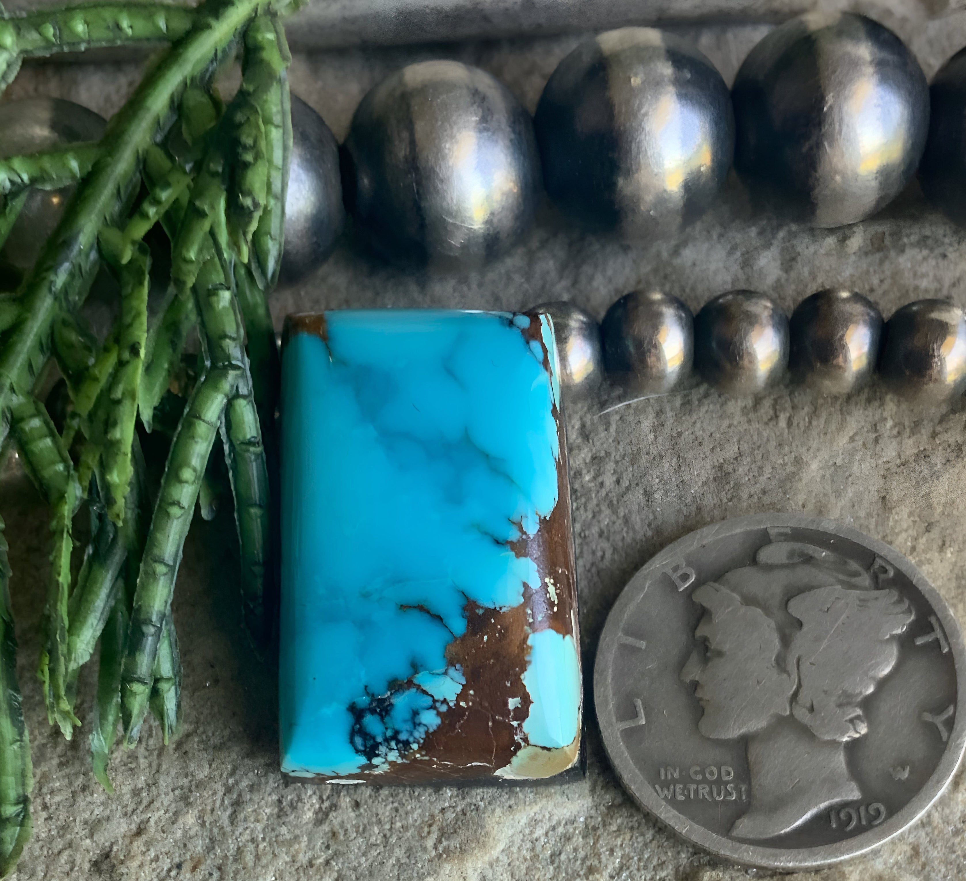 Natural Sierra Nevada Turquoise Rectangular Cabochon