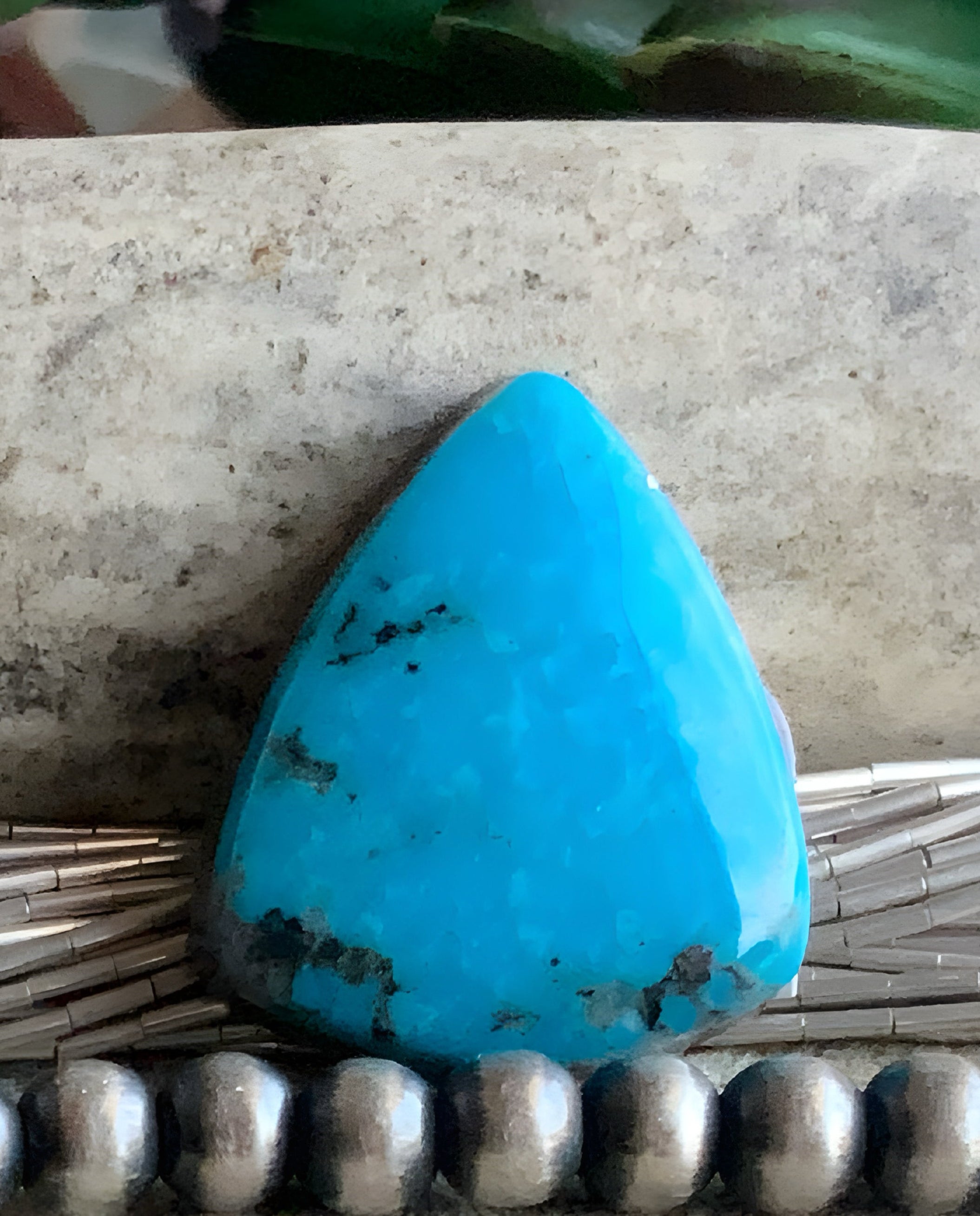 Ithaca Peak Turquoise Trillion Cabochon -Arizona Gemstone #IP144