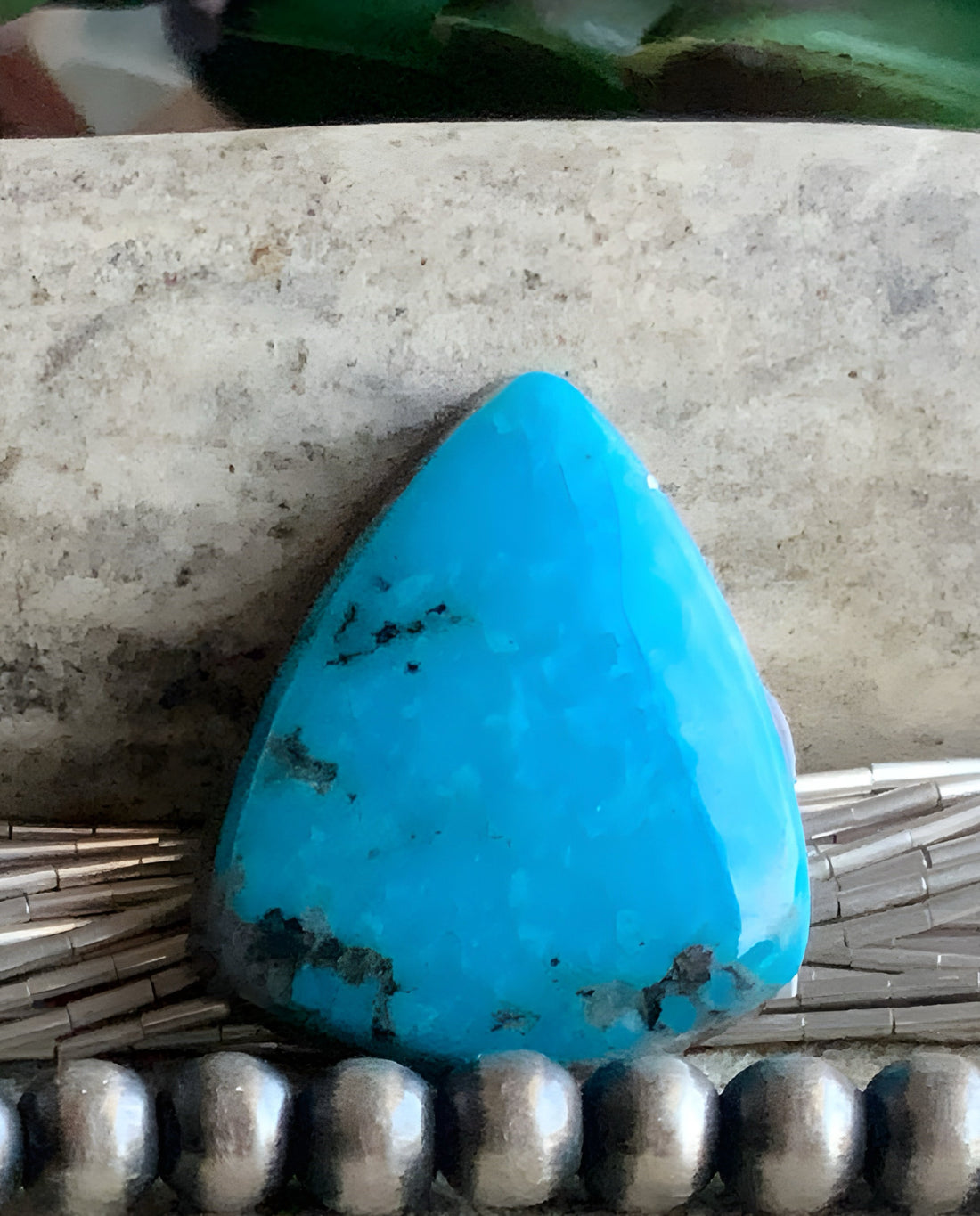 Ithaca Peak Turquoise Trillion Cabochon -Arizona Gemstone #IP144