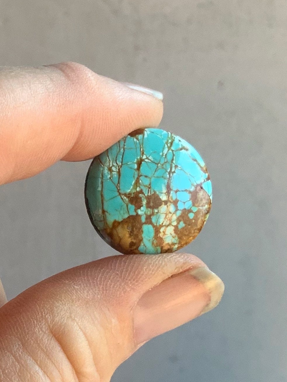 Beautiful Blue Number 8 Turquoise Round Cabochon