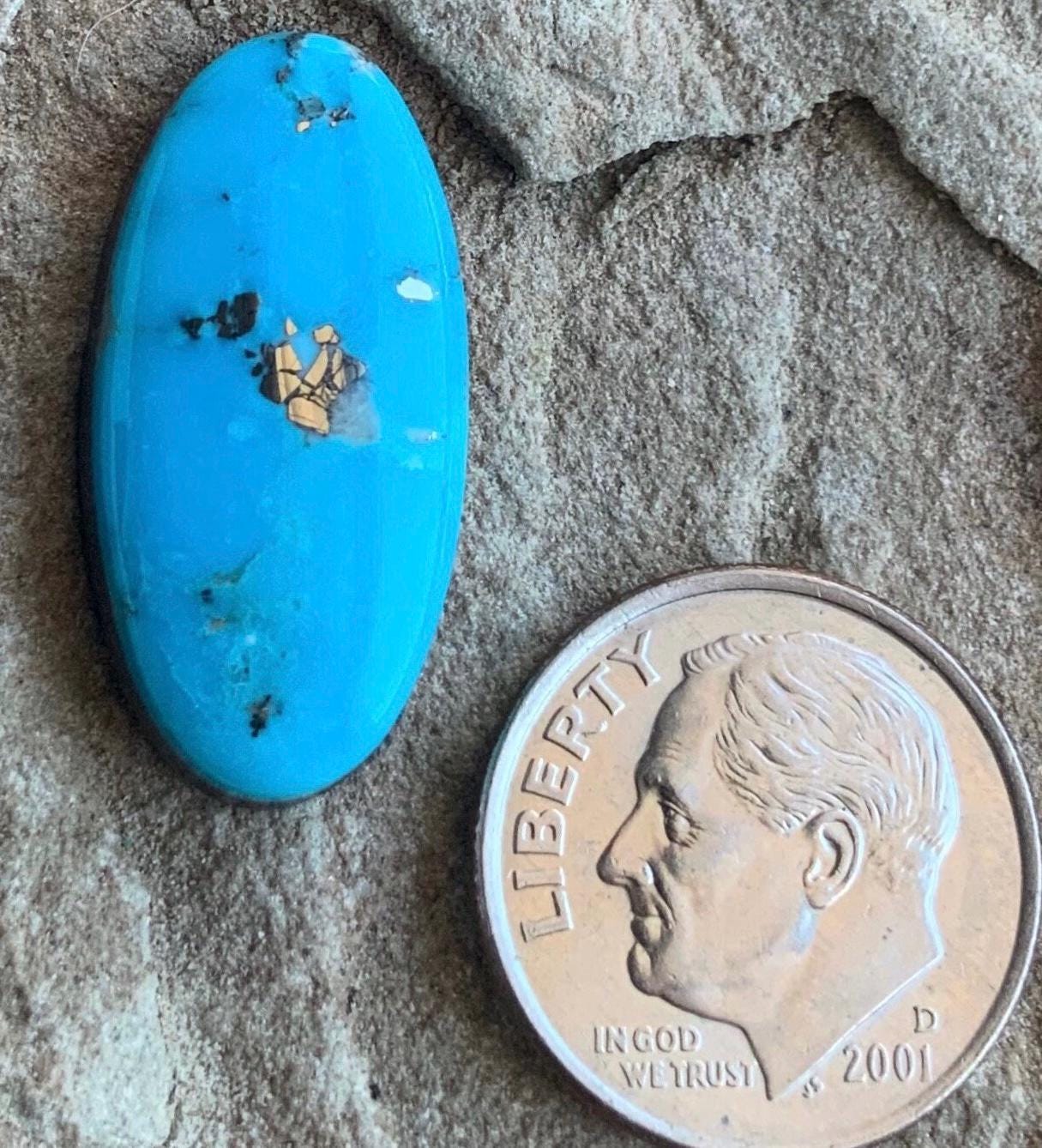 Ithaca Peak Turquoise Oval Cabochon With Silver Pyrite #IP135