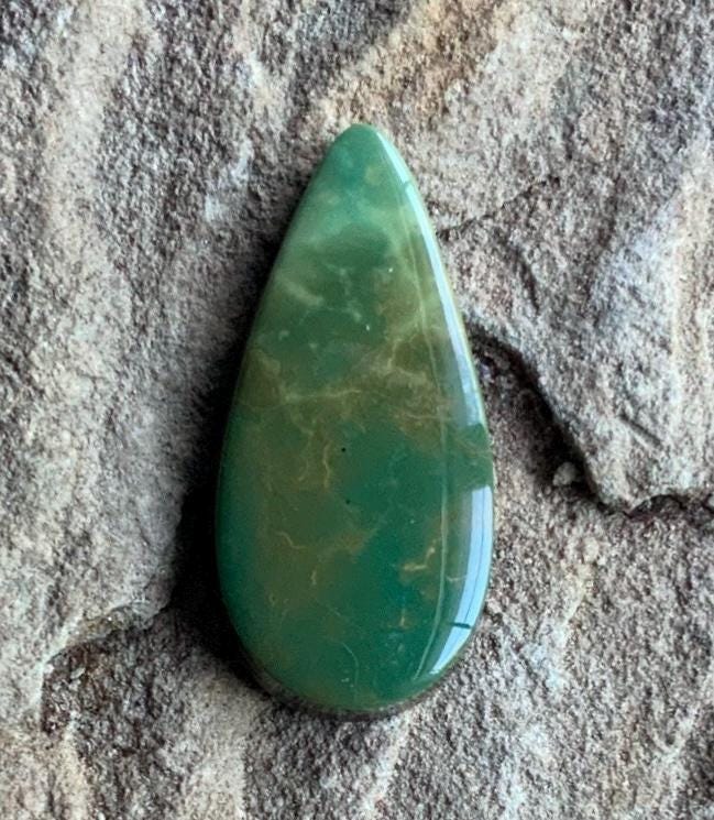 Natural Turquoise Mountain Turquoise Green Teardrop Cabochon
