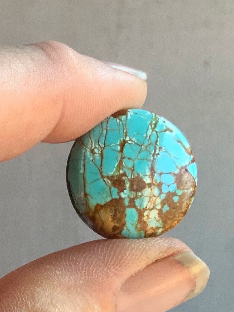 Beautiful Blue Number 8 Turquoise Round Cabochon