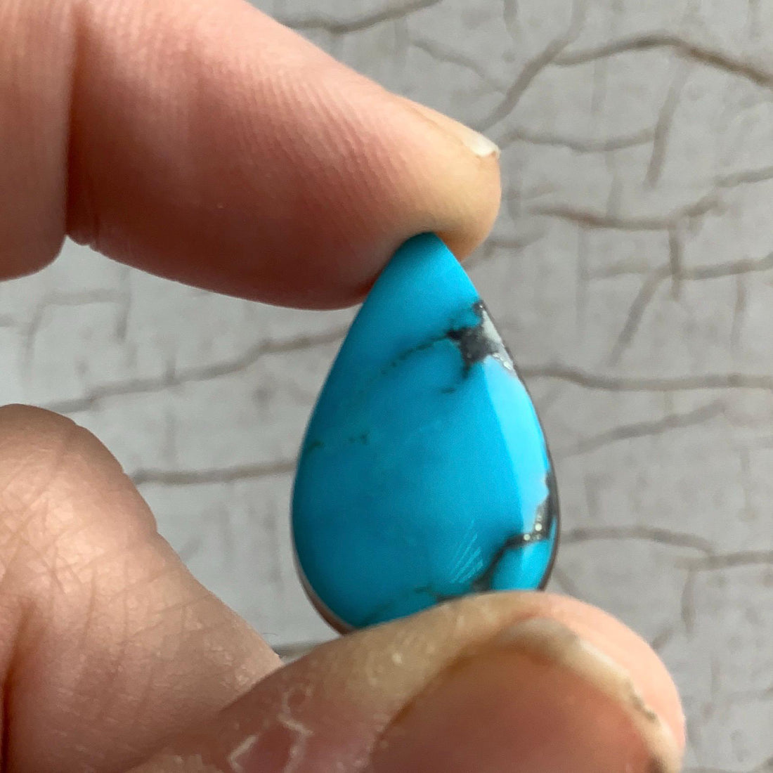 High Grade Blue Ithaca Peak Turquoise Teardrop Cabochon