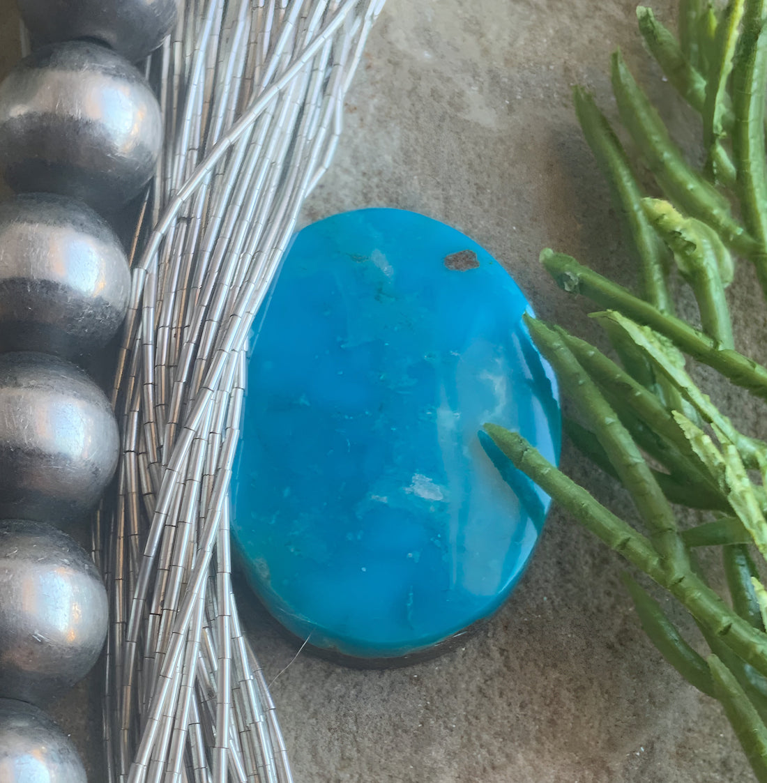 Beautiful Blue Turquoise Mountain Turquoise Oval Cabochon