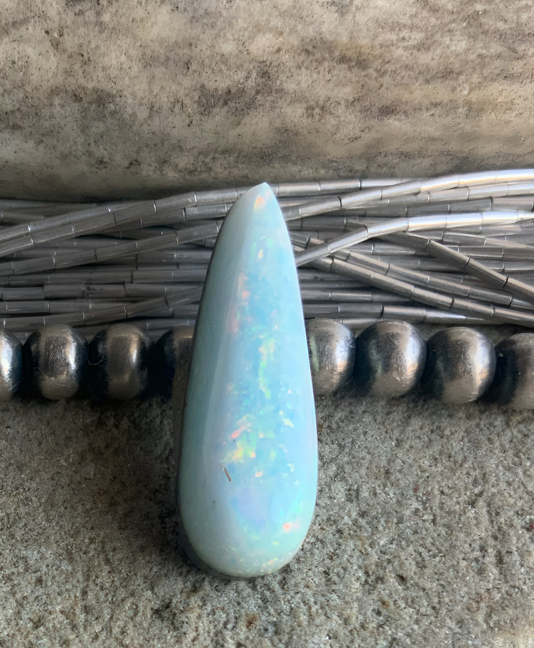 Sterling Opal Small Teardrop