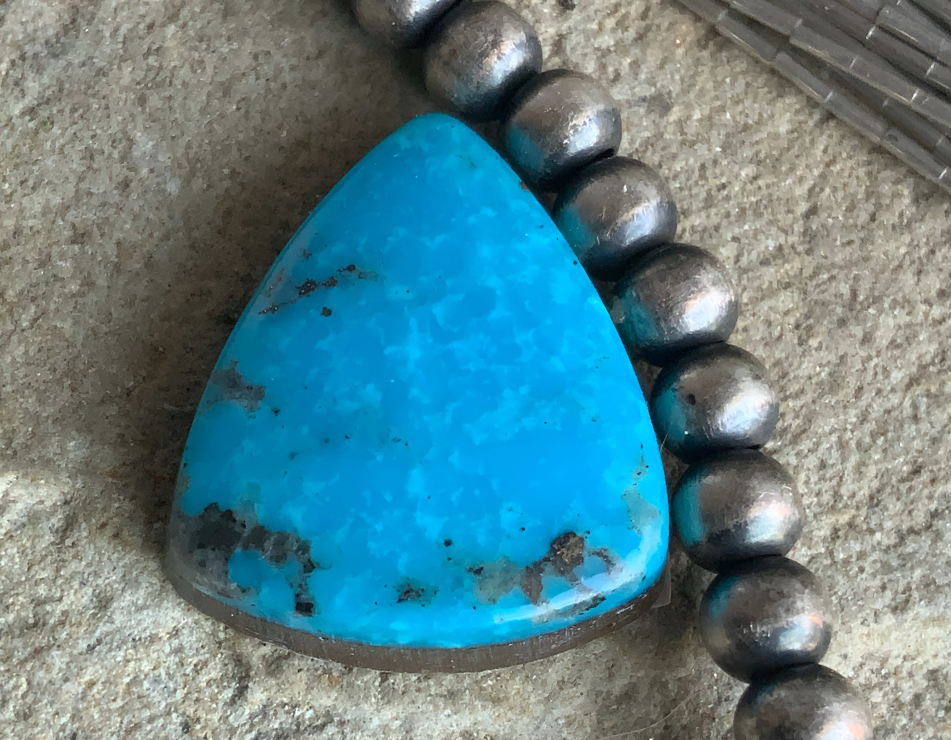 Ithaca Peak Turquoise Trillion Cabochon -Arizona Gemstone #IP144