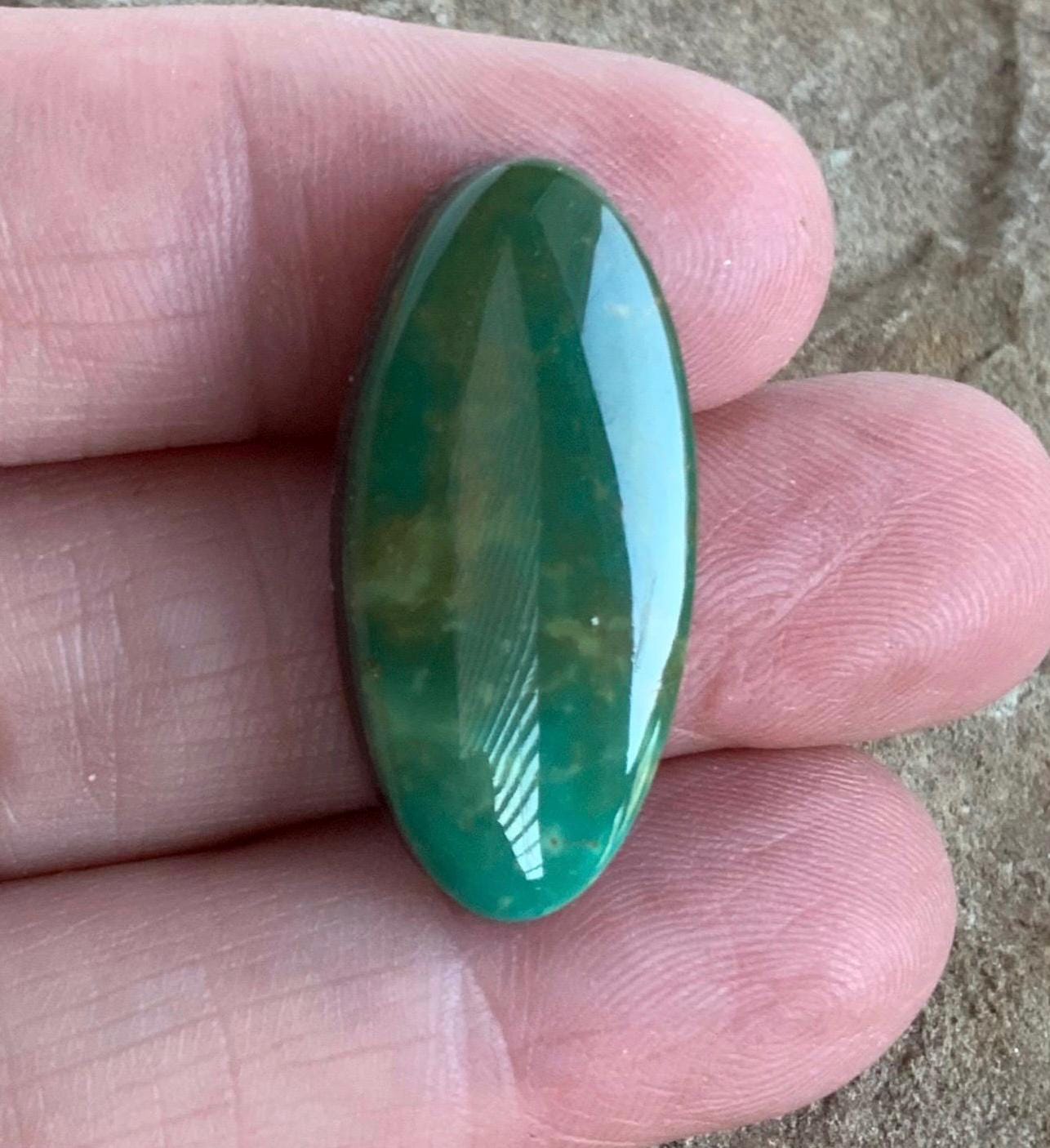 Beautiful Green Natural Turquoise Mountain Turquoise Long Oval Cabochon
