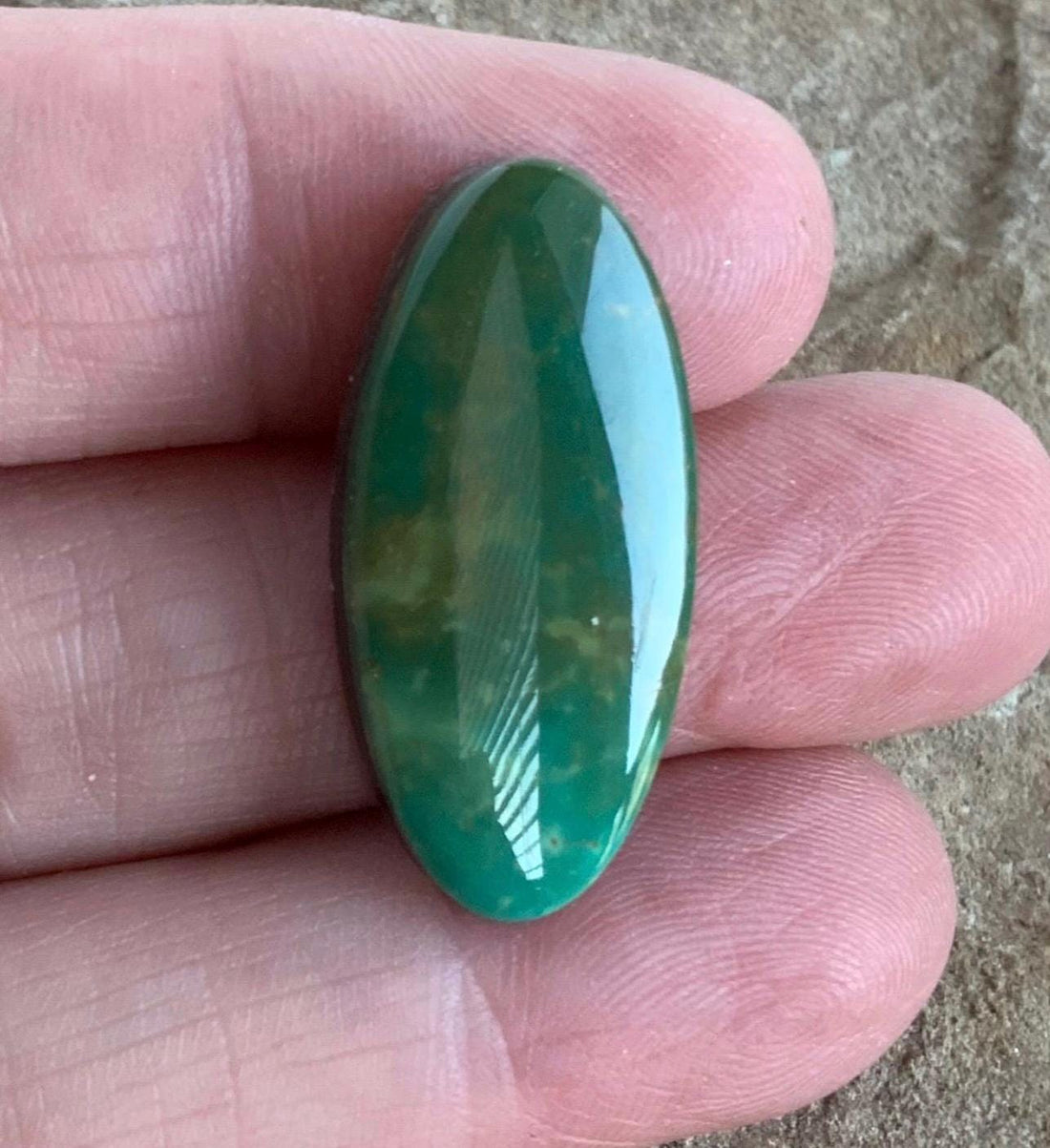 Beautiful Green Natural Turquoise Mountain Turquoise Long Oval Cabochon