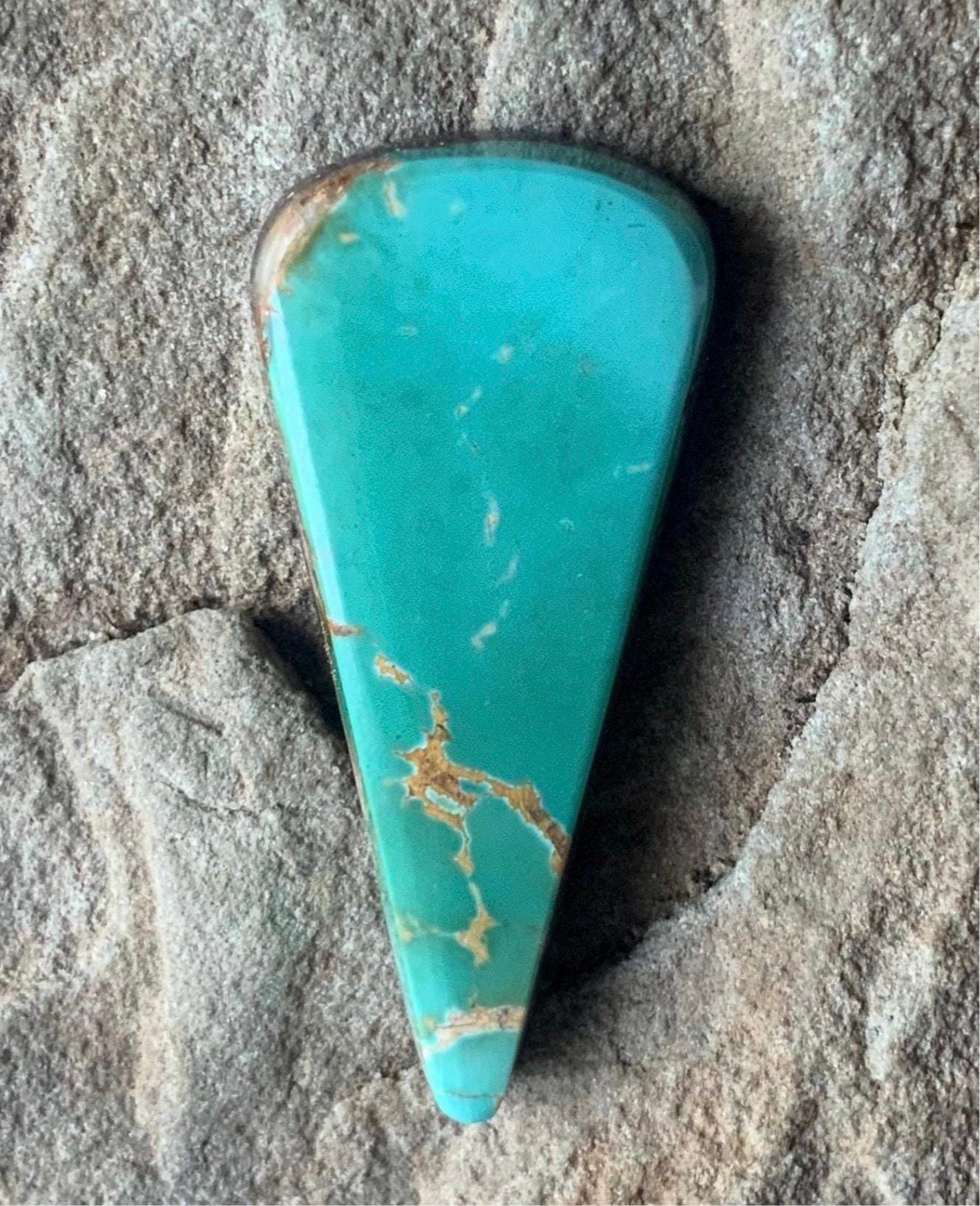 Royston Turquoise Green Elongated Triangle Cabochon #R76