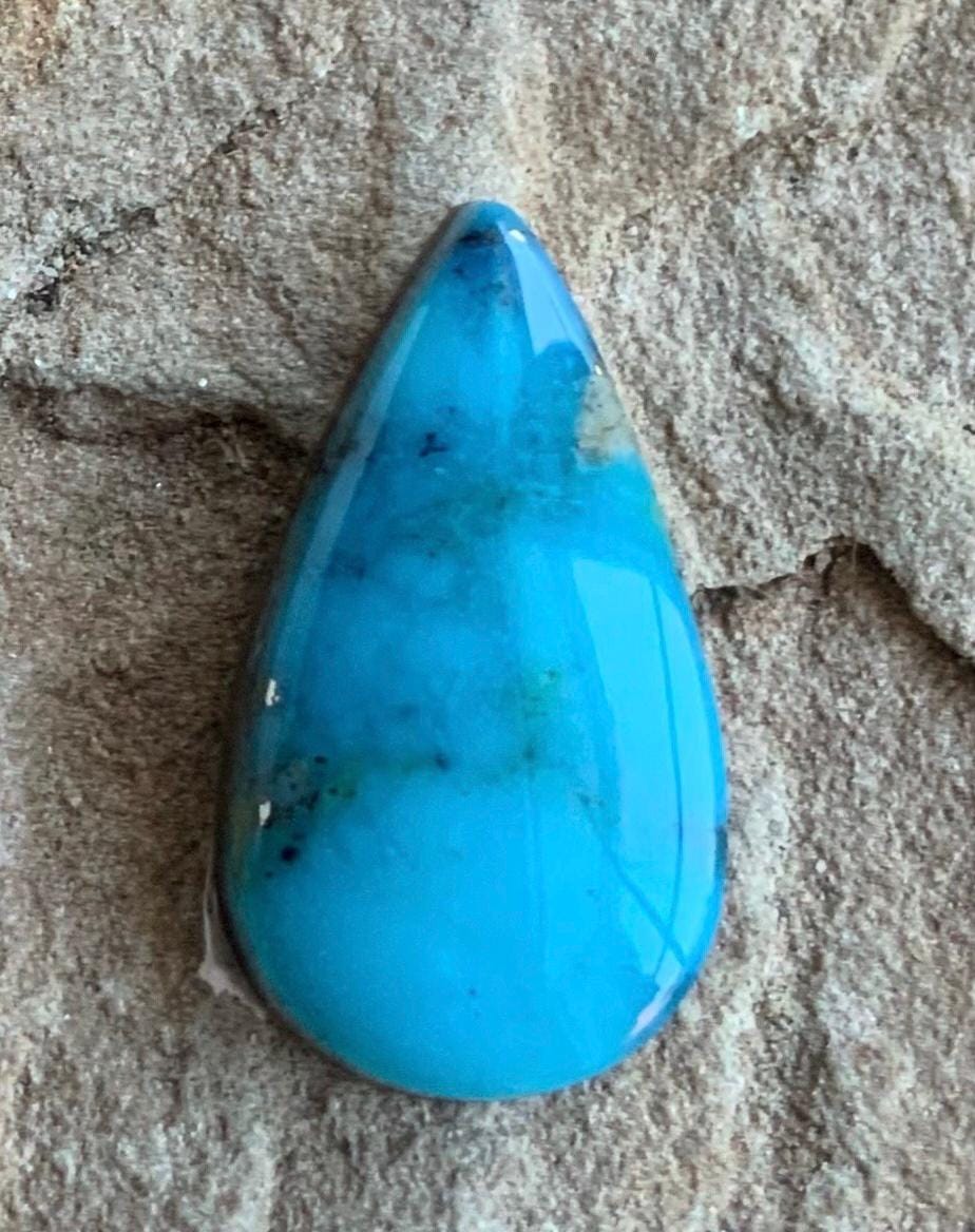 Ithaca Peak Turquoise Teardrop Cabochon-Arizona Gemstone