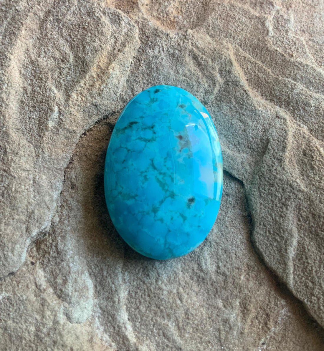 Beautiful Blue Royston Turquoise Thick Large Oval Cabochon #R36