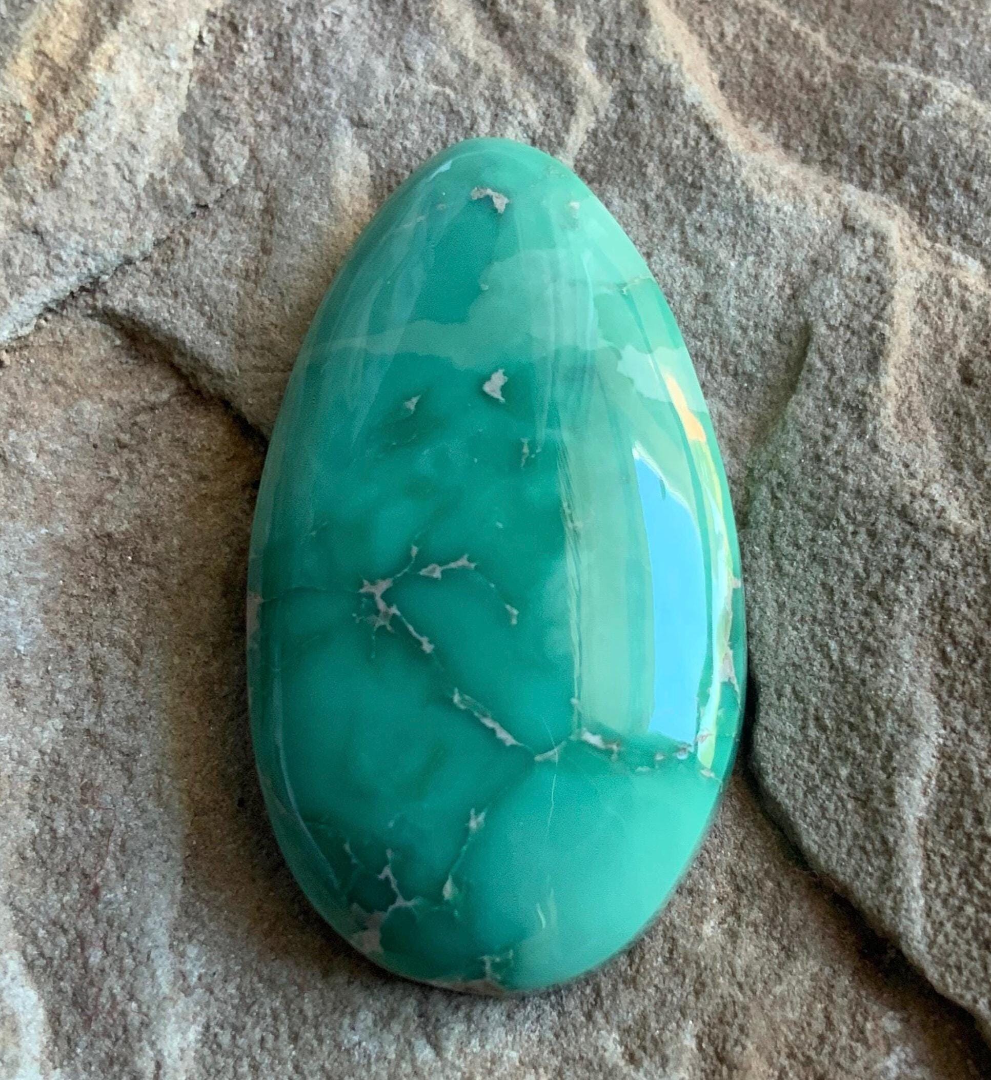 Gorgeous Natural Broken Arrow Variscite Teardrop Cabochon