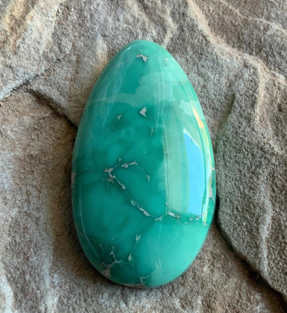 Gorgeous Natural Broken Arrow Variscite Teardrop Cabochon