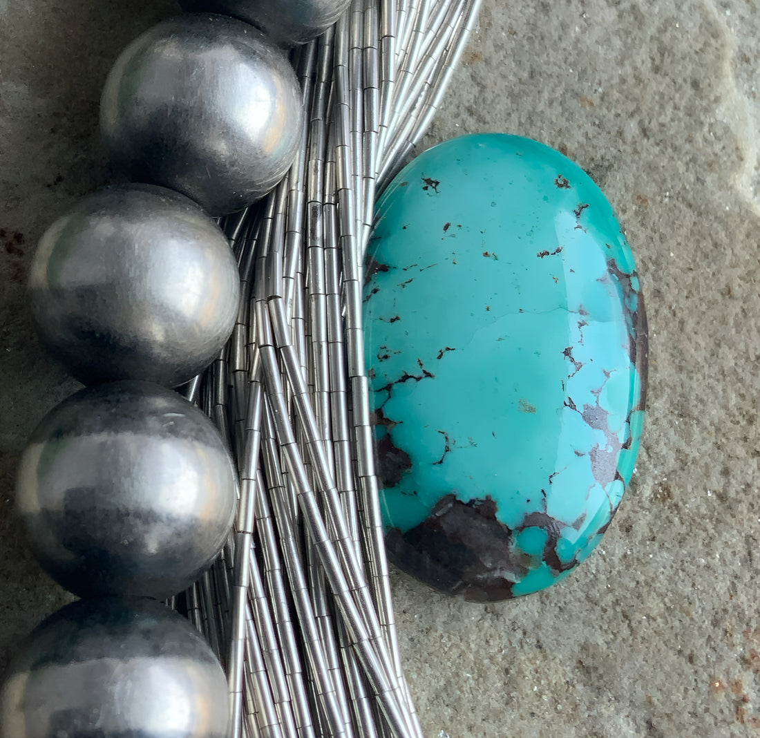 Bamboo Mountain Turquoise Oval Gemstone