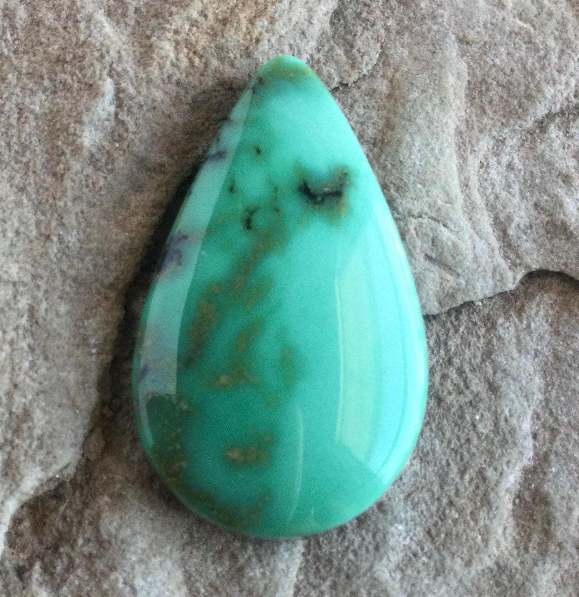 Gorgeous Natural Damele Turquoise Teardrop Cabochon