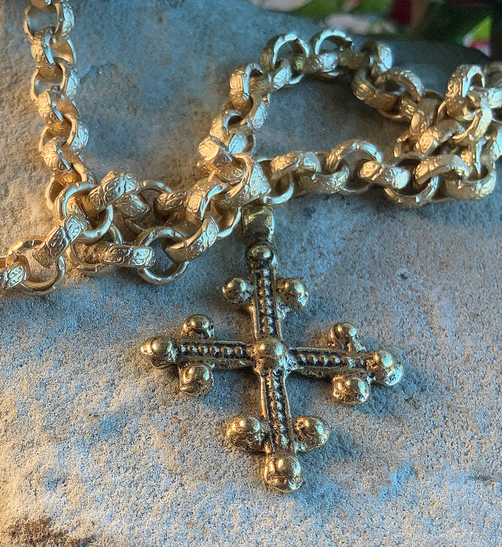 Gold Bronze Coptic Cross By Cathy Dailey