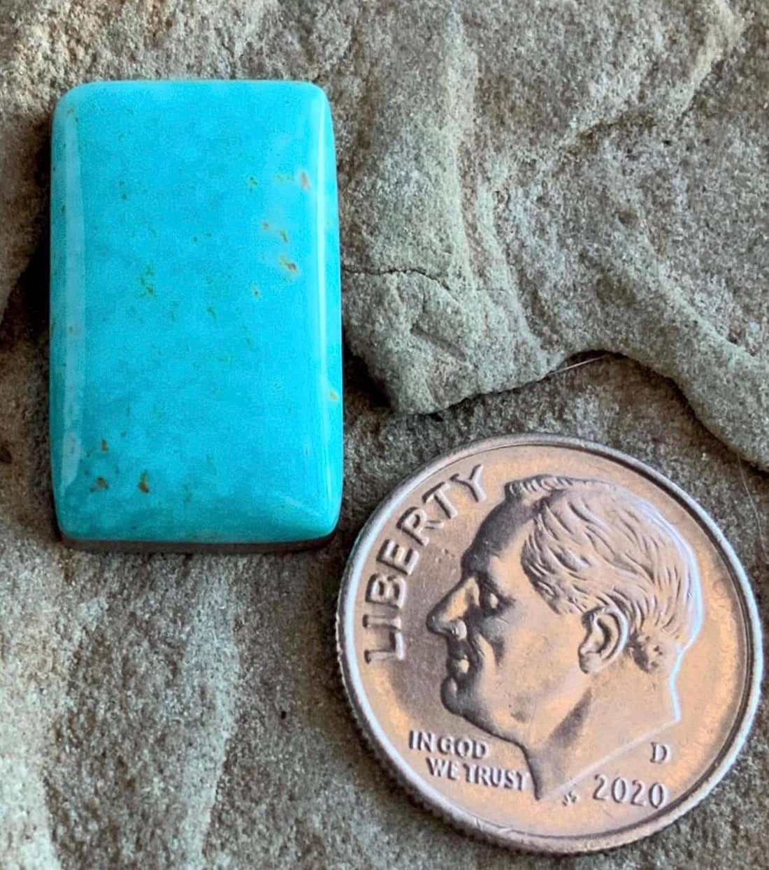 Beautiful Blue Royston Turquoise Rectangular Cabochon