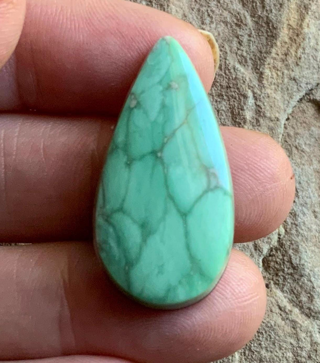 Natural Broken Arrow Variscite Teardrop Cabochon