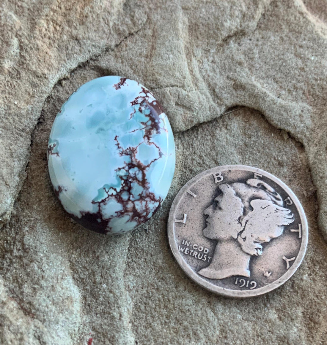 Beautiful Gobi Desert Lavender Turquoise Oval Cabochon #104