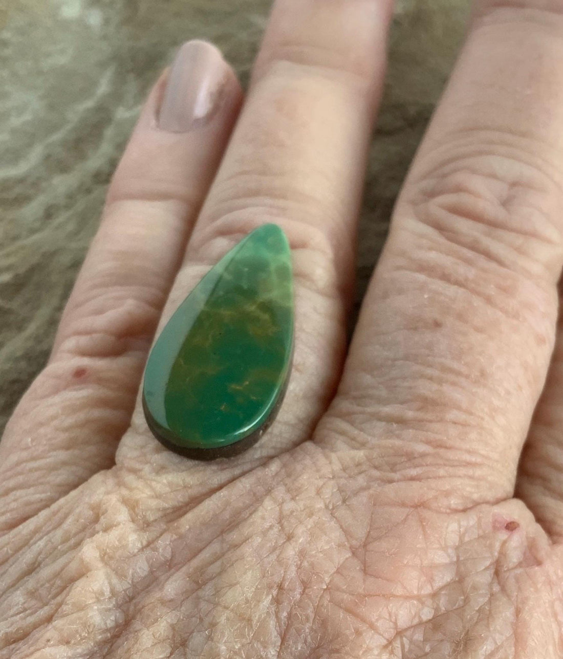 Natural Turquoise Mountain Turquoise Green Teardrop Cabochon