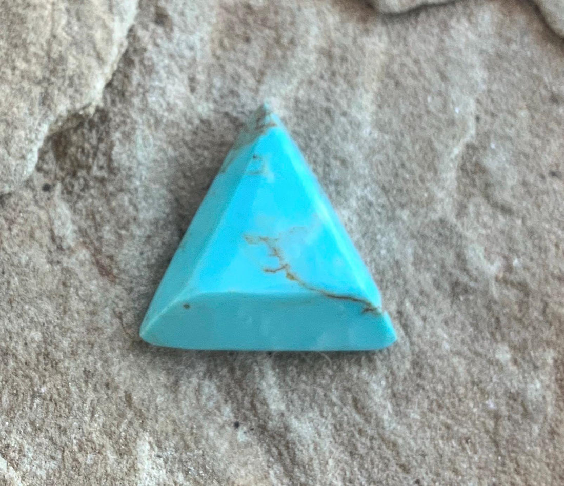 Blue Morenci Turquoise Triangular Faceted Cabochon